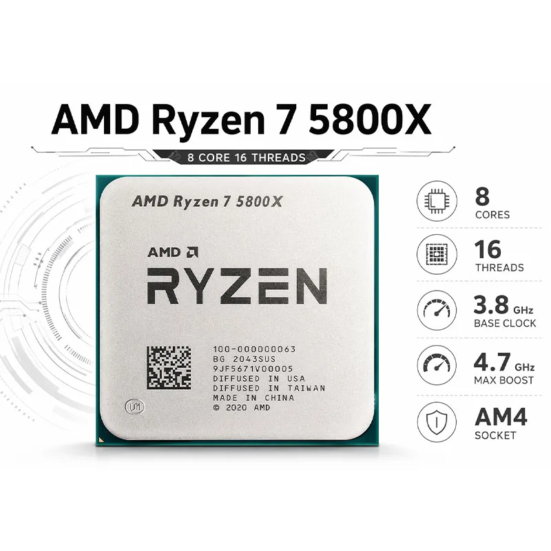 AMD Ryzen 7 5800X Unlocked Ove - огляд і ціна Cpu Fan
